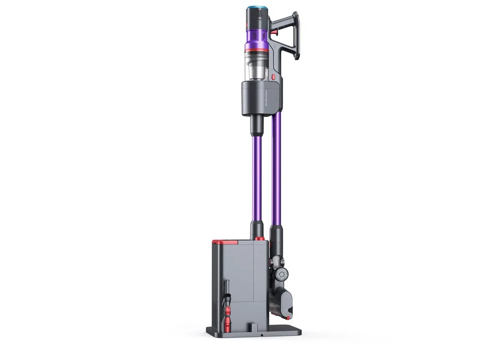lubluelu Akku-Hand-und Stielstaubsauger X1000 Kabelloser Akku Staubsauger mit 2,5L Absaugstation 27kPA, 400 W, mit Beutel, Anti-Tangle-Bodenbürste / mit Auto Empty Funktion und Duftbox