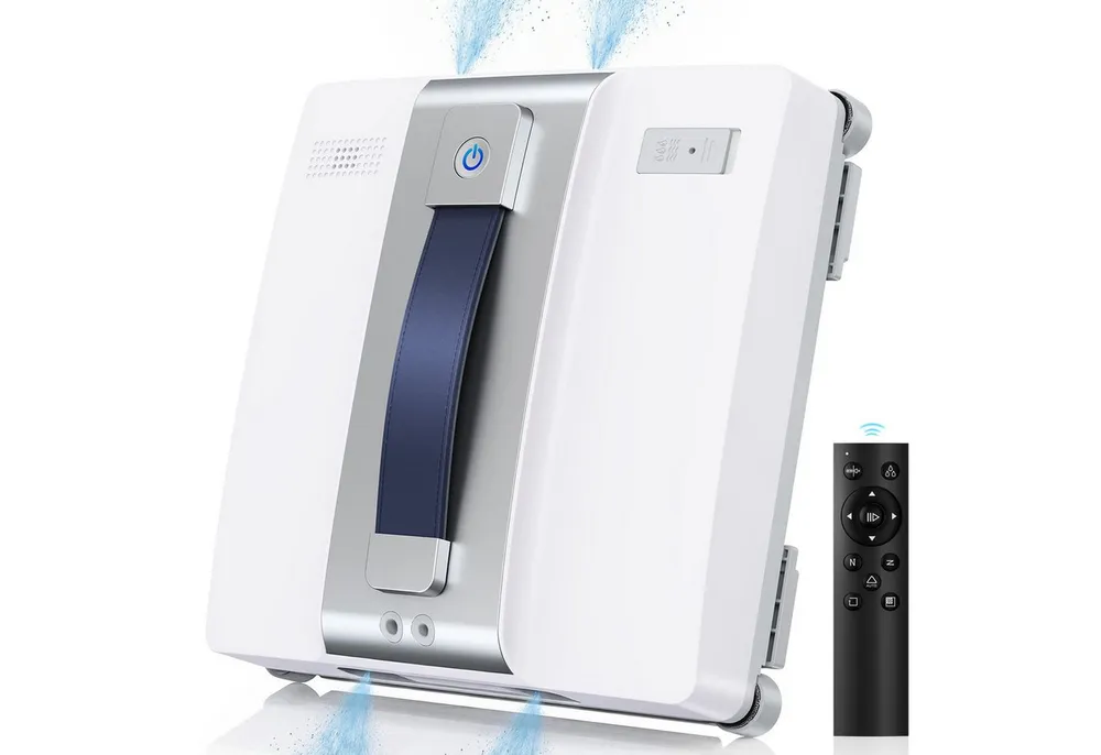 lubluelu Fensterputzroboter CHYW200 Intelligenter Fensterputzer Fenstersauger mit Fernbedienung, mit 60ml Wassertank und Sprühfunktion / Anti-Fall