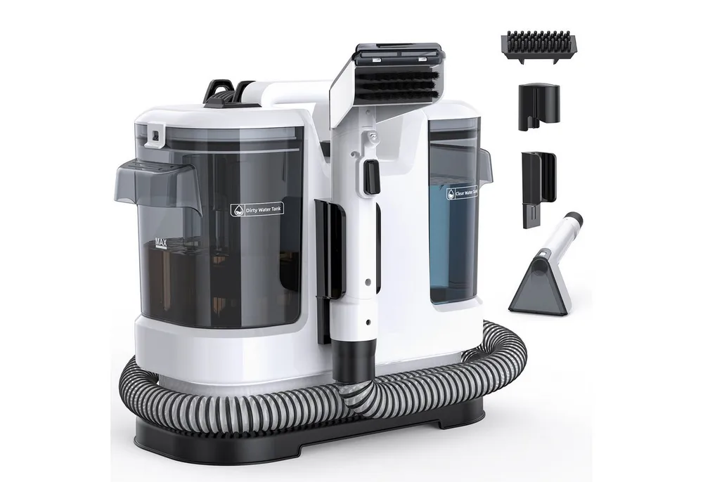 lubluelu Teppichreinigungsgerät Tragbar Polsterreiniger Waschsauger Teppichreiniger Dual Tank 3in1, 450 W, mit 13500pa Saugkraft