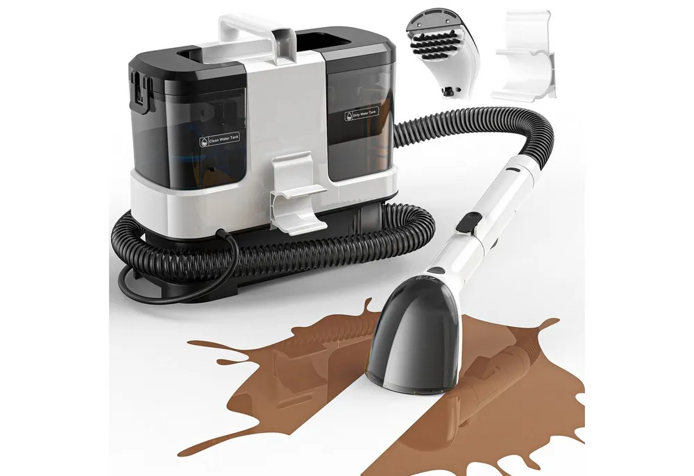 lubluelu Teppichreinigungsgerät V2 Teppichreiniger Waschsauger mit Heizfunktion Fleckenreiniger, 600 W, beutellos, mit 16000pa Saugkraft, für Sofas, Teppiche und Autositze