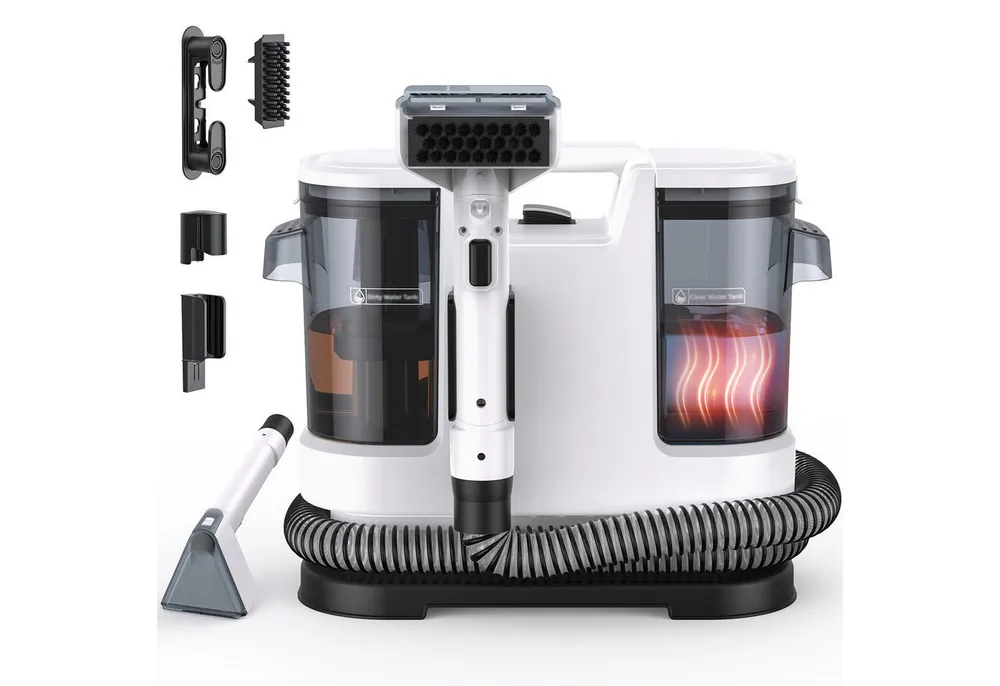 lubluelu Teppichreinigungsgerät V8 Teppichreiniger Waschsauger mit Heizfunktion Fleckenreiniger, 1400 W, beutellos, mit 15000pa Saugkraft, für Sofas, Teppiche und Autositze