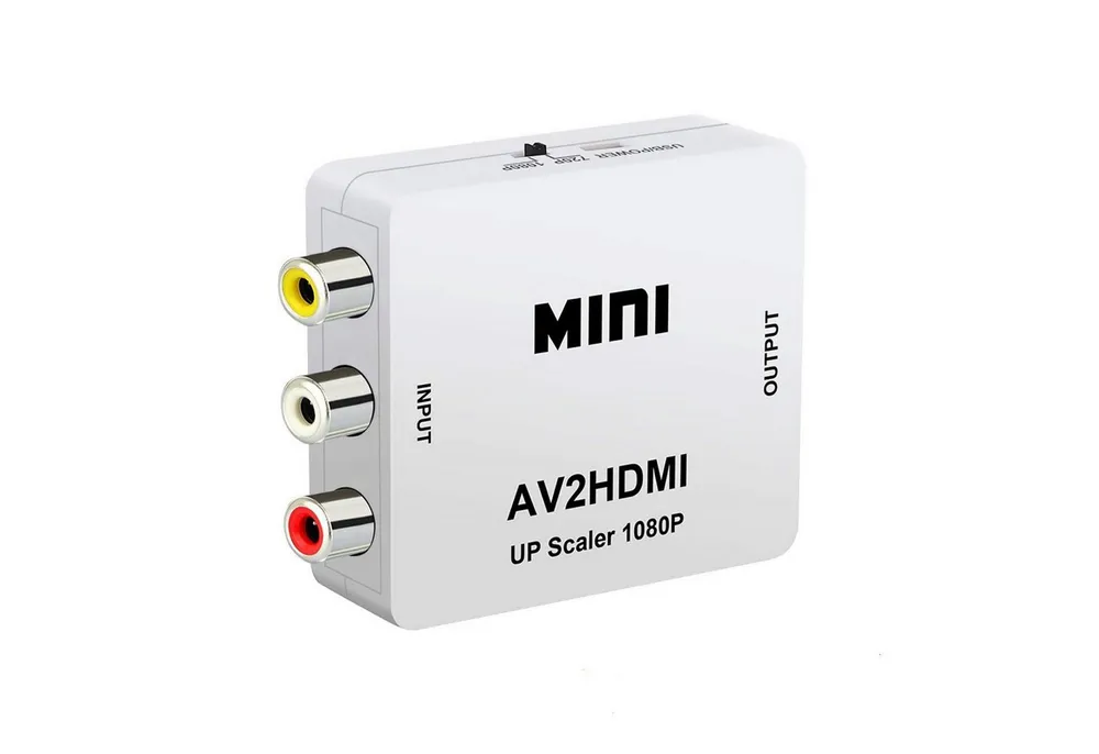 Luckice AV auf HDMI-Adapter, 1080P RCA-zu-HDMI-Konverter Plug Adapter RCA (CVBS) Eingang, HDMI Ausgang, Micro-USB Stromanschluss zu 3 RCA-Eingänge, HDMI-Ausgang, Micro-USB-Stromanschluss, Abspielen 720p/1080p@60Hz Composite CVBS Video-Audio-Konverter