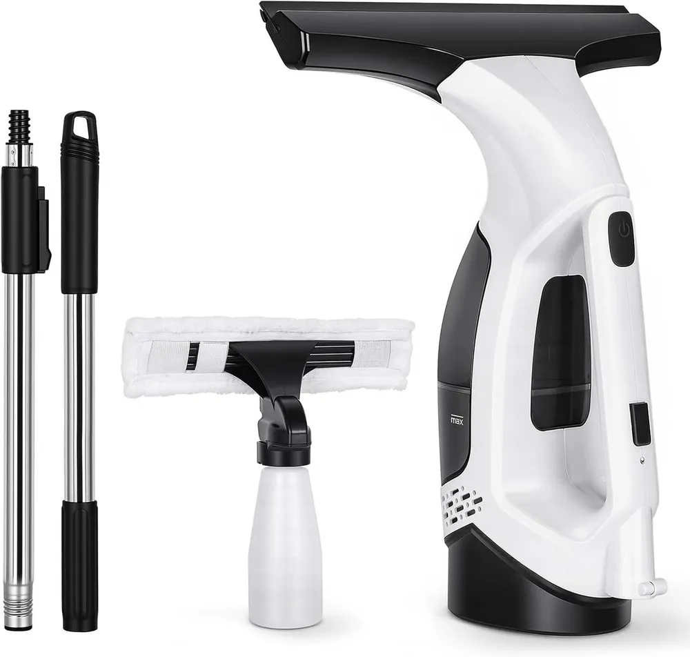 Luckice Fenstersauger Fensterputzroboter Akku-Fenstersauger Kabelloser Fenstersauger Set, (mit 150 ml Wassertank und 280mm Schaber) Geeignet für Glastüren, Fenster, Arbeitsplatten und Autoglas