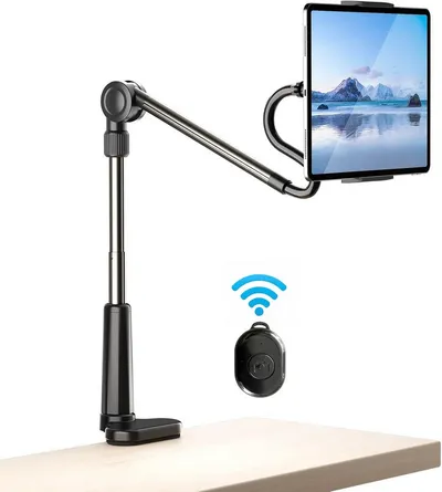 Luckice Handy-Halterung Flexibler Gelenkarm-Handyhalter für Schreibtisch & Bet -360° drehbar, (bis 10,5 Zoll, verstellbar & stabil - Universell kompatibel mit Smartphones & Tablets (iPhone, Samsung iPad etc) - Robuste Metallhalterung für Homeoffice/Büro",Mit einem Bluetooth-Controller ausgestattet, können Geräte über Bluetooth verbunden werden, um leicht Fotos zu machen., Handyhalte,Smartphone-Halter,Handyhalterung,Smartphone-Ständer, Bett-Handyhalter,Nachttisch-Halterung,Schwanenhals-Halter fürs Bett)