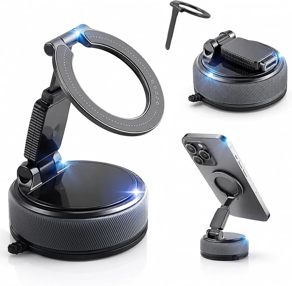 Luckice Smartphone-Halterung Zerlegbarer Kfz-Handyhalter Handyhalterung Auto Vielseitiger Halter, (360° verstellbare magnetische Vakuum-Handyhalterung, mit sicherer Haftung, flexibel drehbar, rückstandsfrei und langlebig)