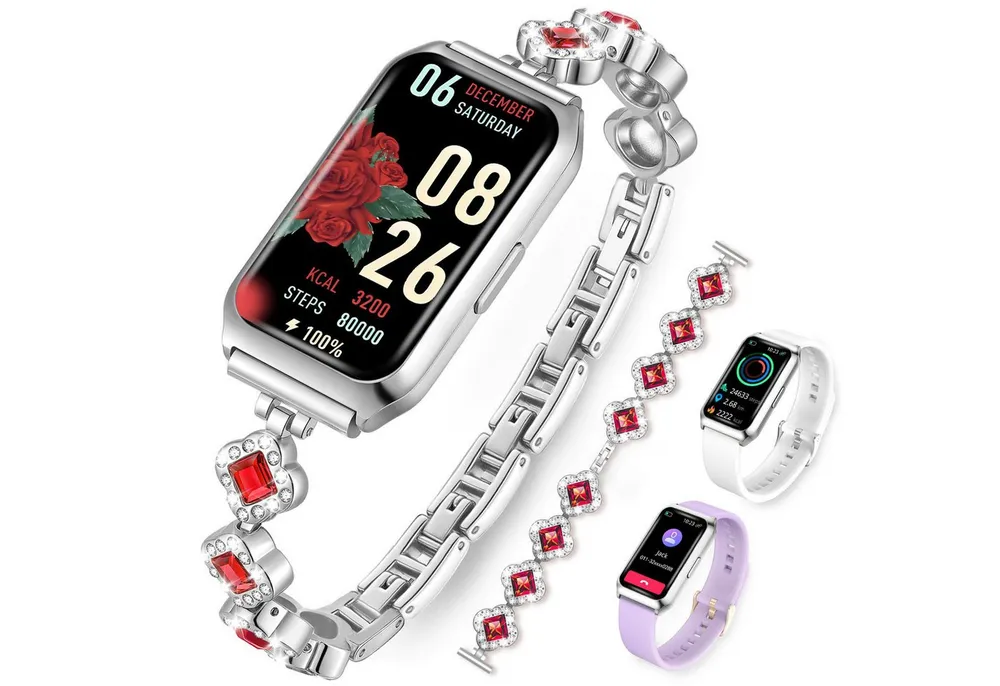 Luckice Smartwatch Damen, Intelligente Multifunktions-Sportuhr,Tracker Uhr Smartwatch (Smartwatch Fitness Tracker Uhr IP68 Wasserdicht,1.7" HD Voll Touchscreen Fitnessuhr Tracker mit Blutsauerstoff/Pulsmesser/Sportuhr/Schrittzähler/Schlafmonitor Aktivitätstracker usw für iOS/Android Uhren Watch) cm)