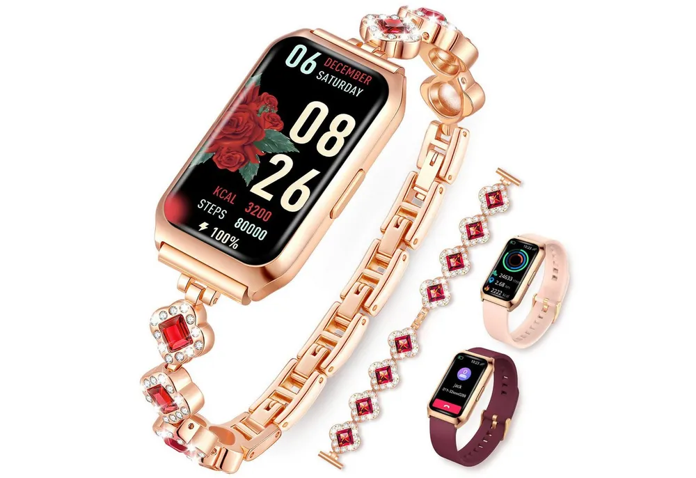 Luckice Smartwatch Damen, Intelligente Multifunktions-Sportuhr,Tracker Uhr Smartwatch (Smartwatch Fitness Tracker Uhr IP68 Wasserdicht,1.7" HD Voll Touchscreen Fitnessuhr Tracker mit Blutsauerstoff/Pulsmesser/Sportuhr/Schrittzähler/Schlafmonitor Aktivitätstracker usw für iOS/Android Uhren Watch) cm)