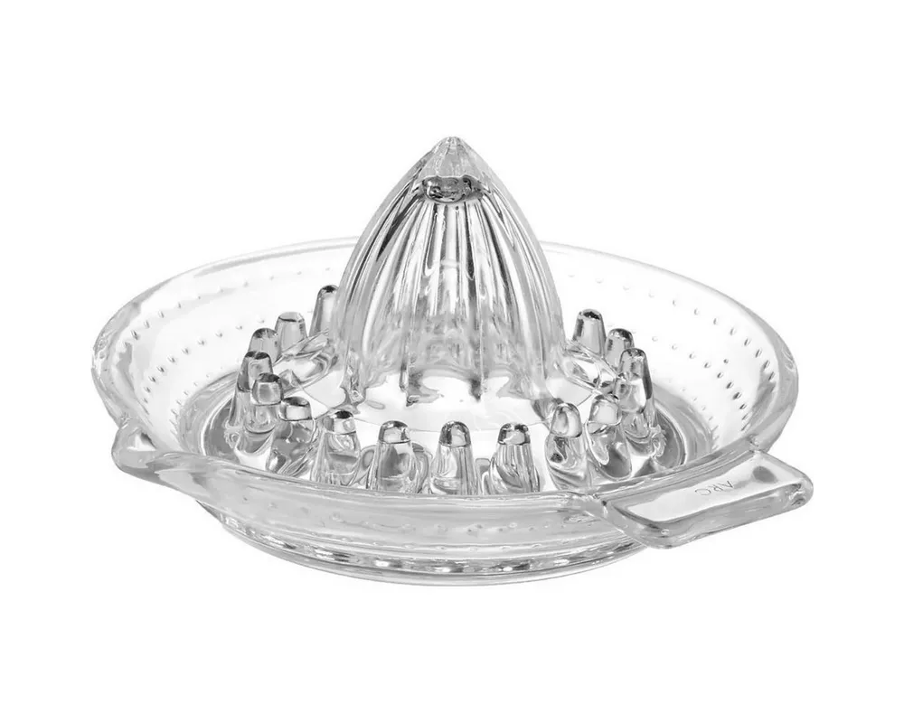Luminarc Zitruspresse Glas Zitruspresse 14cm Zitronenpresse Manuell, Saftpresse Handentsafter Entsafter Zitronen Limetten Spülmaschinenfest