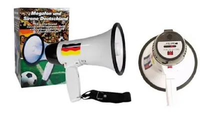 Luna24 simply great ideas... Megafon Fan-Megafon / Sirene im Deutschland-Design, bis 100 Mtr. Reichweite!