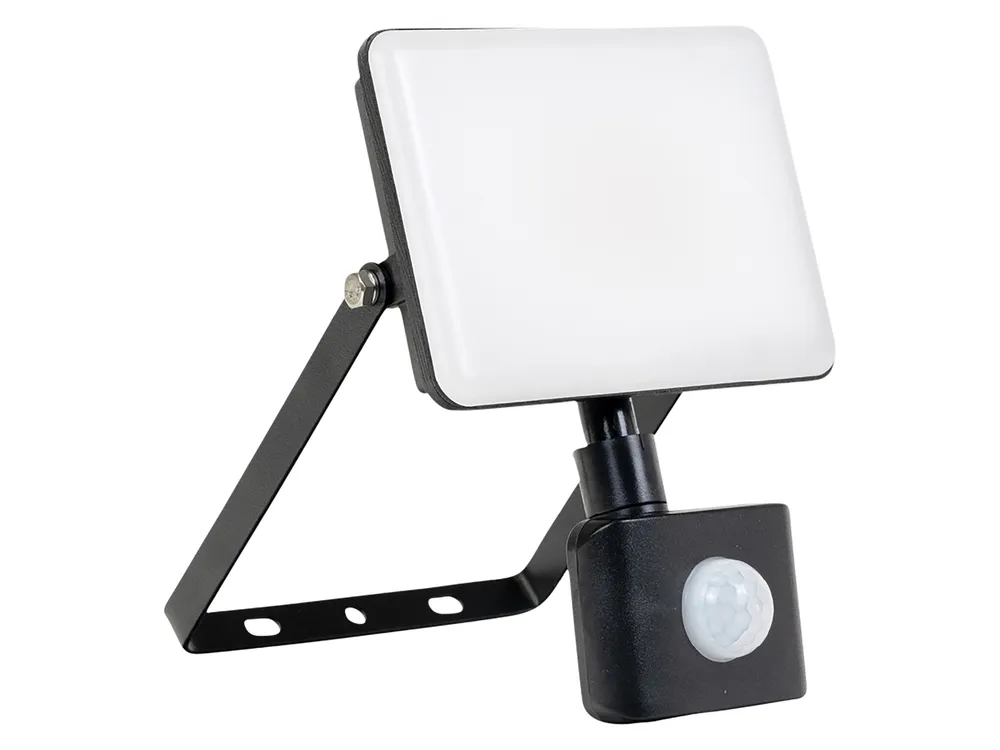 LUXULA LED-Fluter mit Bewegungsmelder, 10W, 1000lm, 4000K, Weiß, IP44, 120° Erfassungswinkel