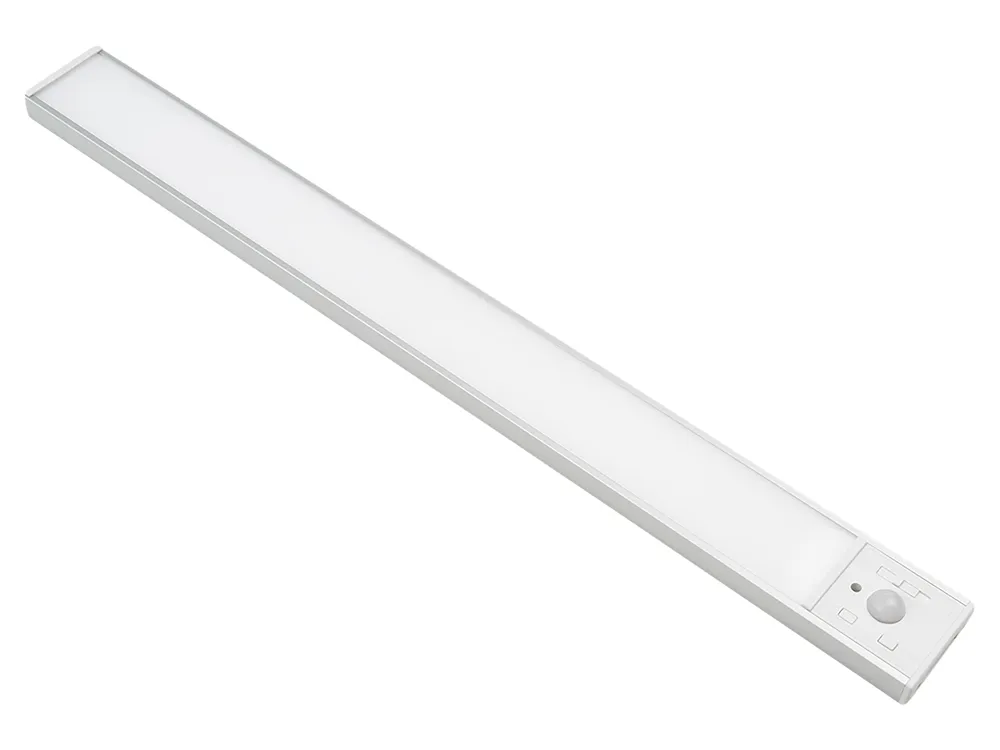 LUXULA LED-Schrankleuchte mit Bewegungsmelder, 3,3W, 120lm, CCT, IP20, silber, 40cm