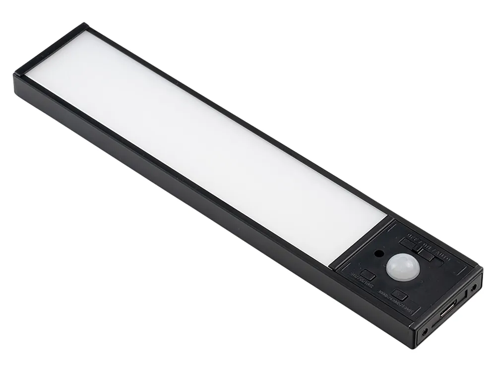 LUXULA LED-Schrankleuchte mit Bewegungsmelder, 2,2W, 70lm, CCT, IP20, schwarz, 20cm