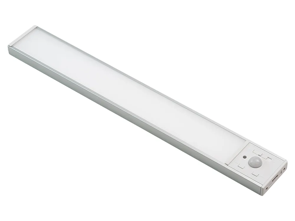 LUXULA LED-Schrankleuchte mit Bewegungsmelder, 2,96W, 110lm, CCT, IP20, silber, 30cm