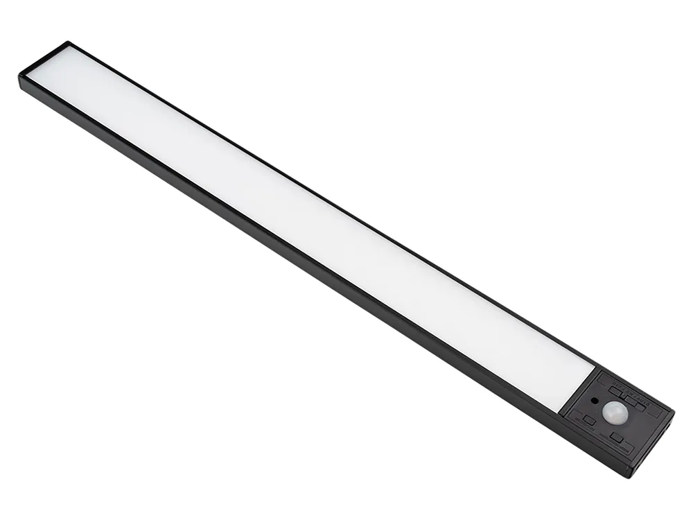 LUXULA LED-Schrankleuchte mit Bewegungsmelder, 3,3W, 120lm, CCT, IP20, schwarz, 40cm