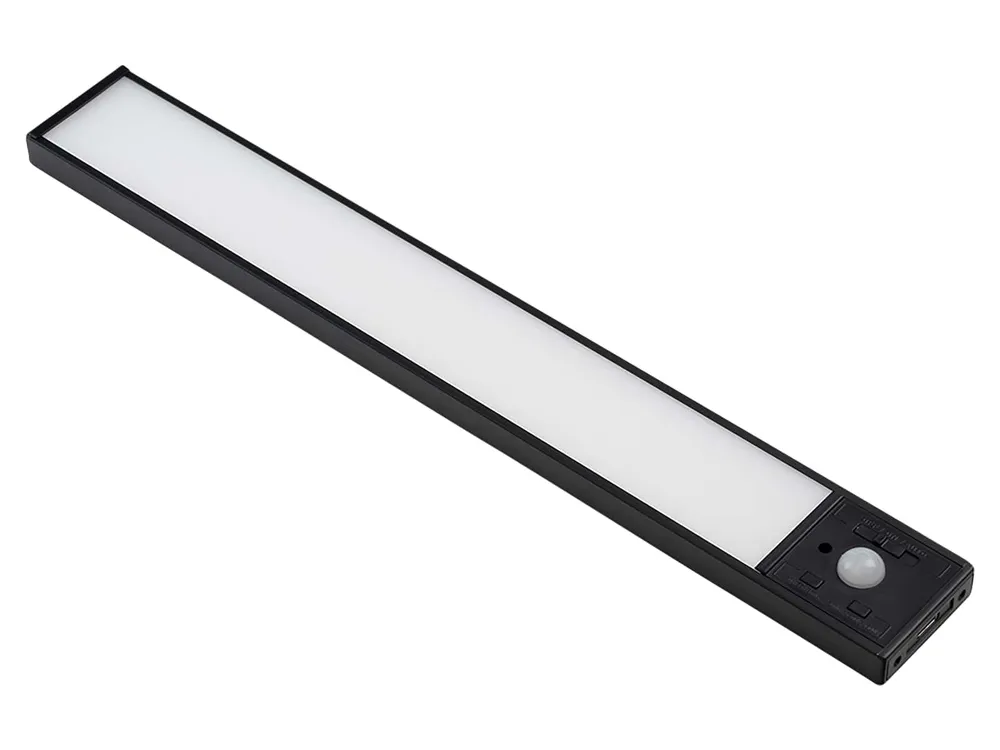 LUXULA LED-Schrankleuchte mit Bewegungsmelder, 2,96W, 110lm, CCT, IP20, schwarz, 30cm