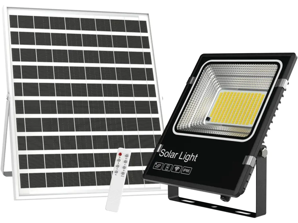 LUXULA Solar LED-Fluter, Akku, 6W PV, Fernbedienung, 6W, 700lm, 6500K