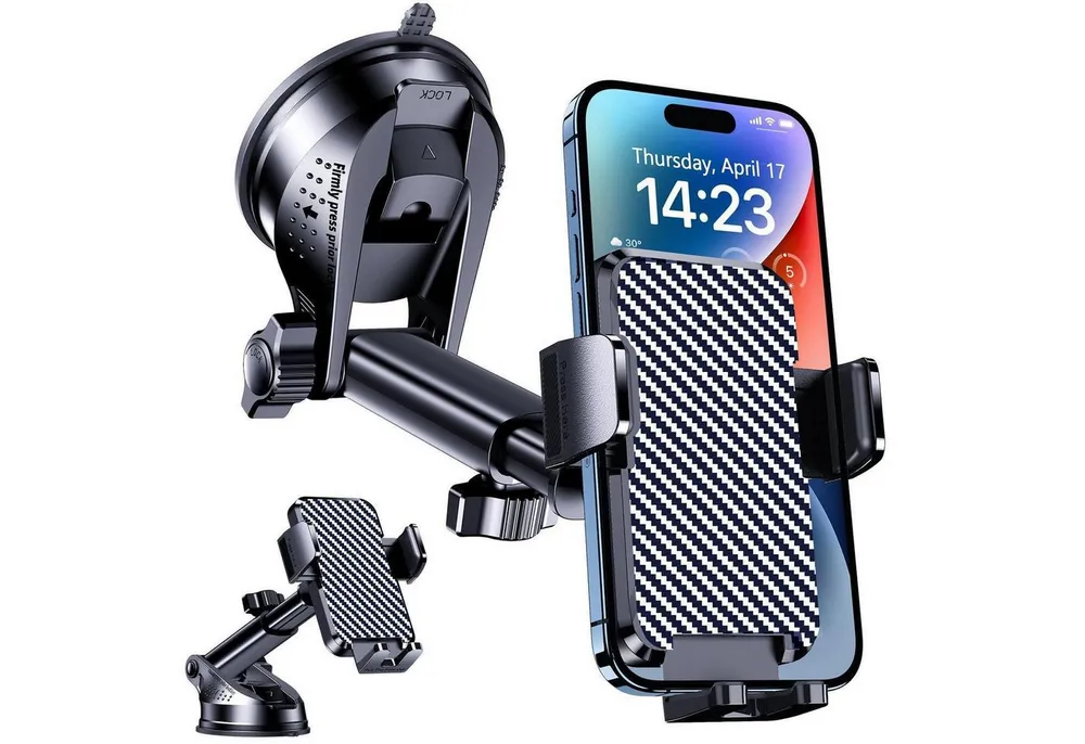 LuxusKollektion Handy-Halterung Handyhalterung Auto Armaturenbrett Saugnapf 360 Drehbar schwarz