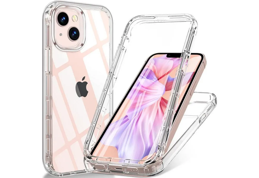 LuxusKollektion Handyhülle Handyhülle iPhone 13 Mini 360° Stoßfest Panzerglas Kameraschutz Klar