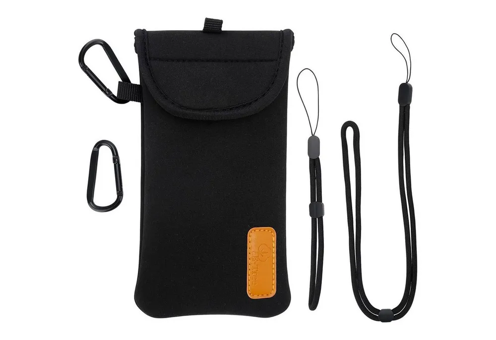 LuxusKollektion Handyhülle Handyhülle Neopren Tasche 6,5 Zoll Schwarz für iPhone Samsung Galaxy