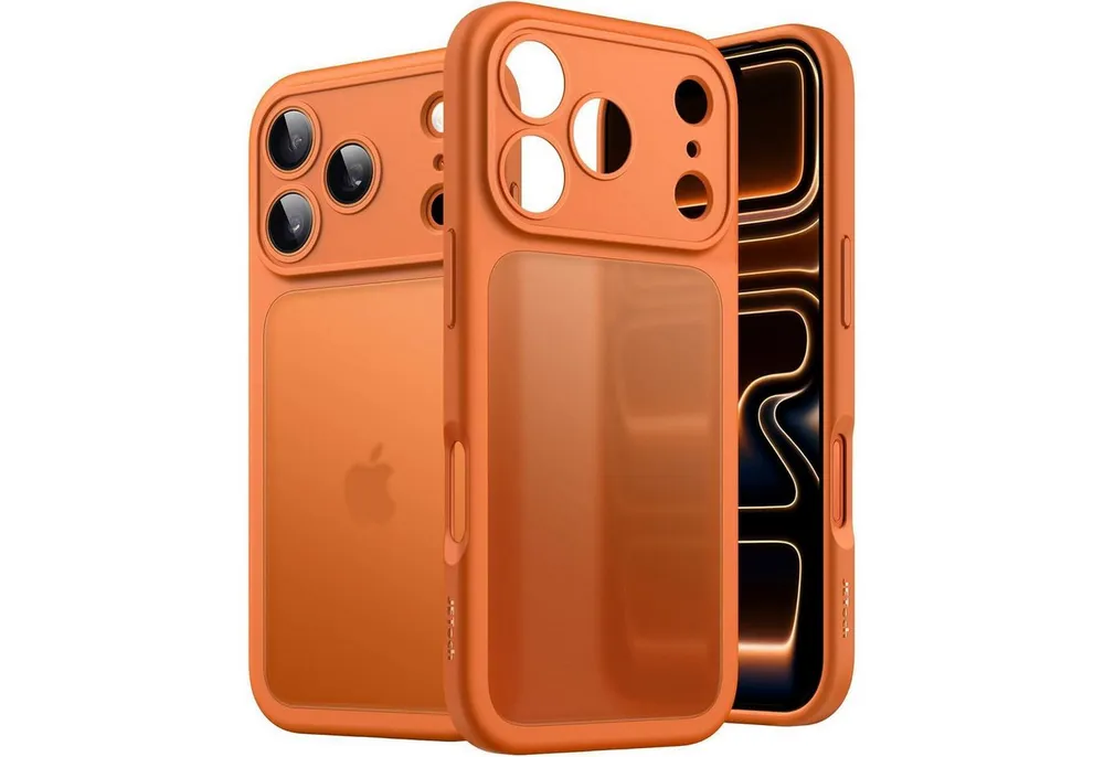 LuxusKollektion Smartphone-Hülle Handyhülle iPhone 17 Pro stoßfest Kameraschutz matt Orange