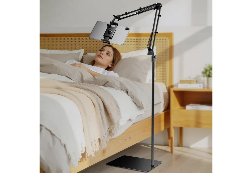 LuxusKollektion Tablet-Ständer Tablet Halterung Bodenständer Bett Arm Metall Handy Schwarz