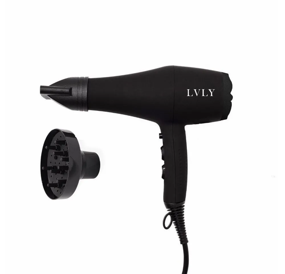 LVLY Haartrockner Haarföhn, 2200,00 W, inkl. Stylingdüse, Diffusor & Haarbürste - 3 Modi, Hair Dryer