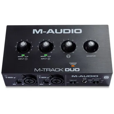 M-Audio M-Track Duo 2-Kanal-USB-Audio-Interface für Aufnahme, Streaming, Podcasting