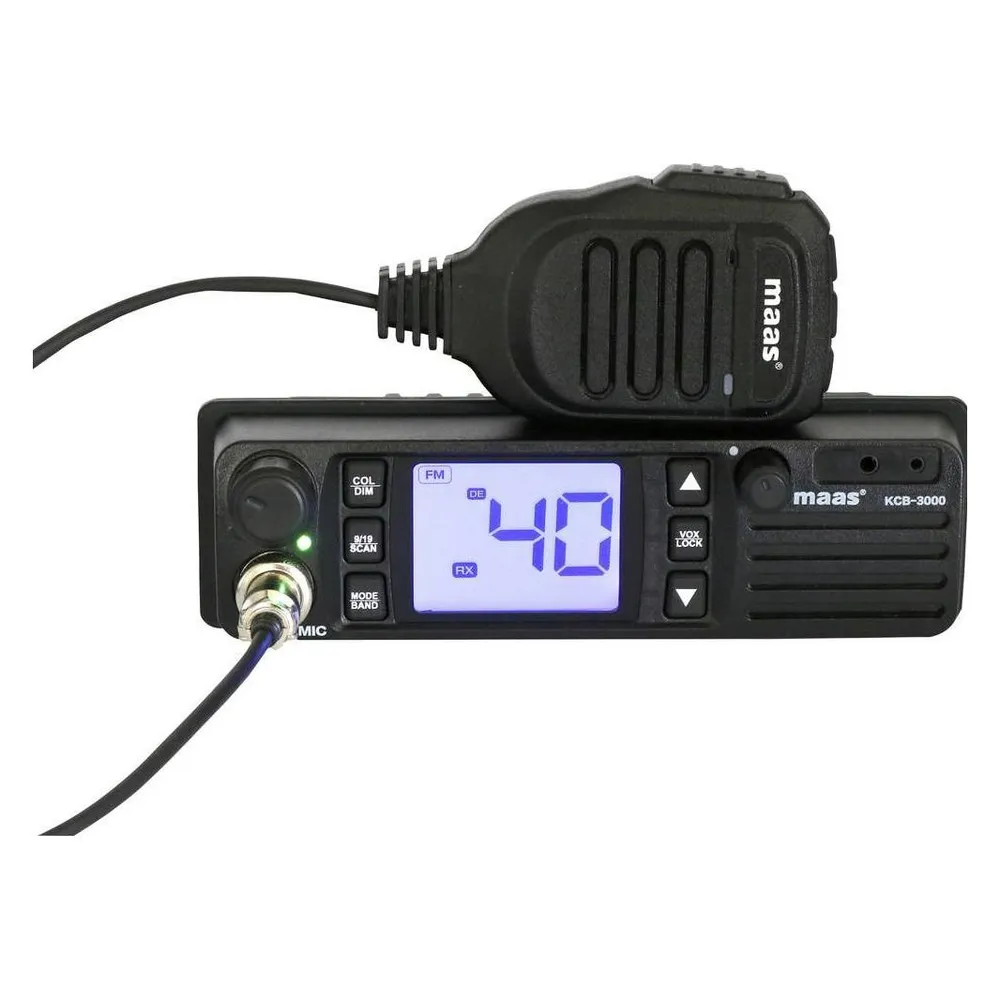 MAAS KCB-3000 Mobiele Compacte CB 27MC met VOX-mike en Hoofdtelefoonaansluiting