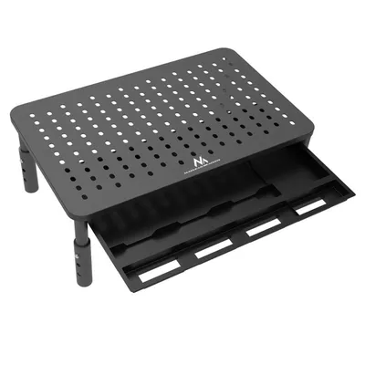 Maclean Mc-946 Laptop-Monitorständer für Laptops von 13" bis 32", mit 3-stufiger Höhenverstellung und Schublade, Tragkraft bis zu 20 kg, robust und belüftet.