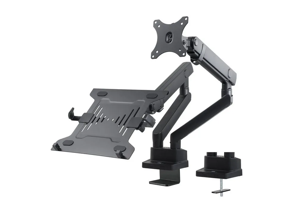 Maclean Halterung MC-813, (Universale Tischhalterung - Halterung für je einen Monitor und Laptop)
