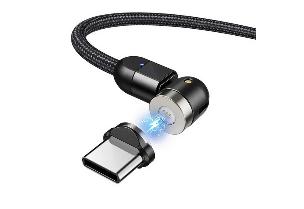 Maclean MCE474/MCE475 USB-Kabel, (100 cm), Magnetisches USB Kabel mit USB-Typ-C Adapter Magnetverbindung