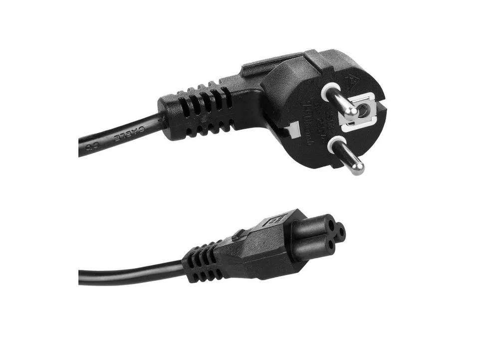Maclean MCTV-857 Laptop-Kabel, (150 cm), Kleeblatt-Stromversorgungskabel