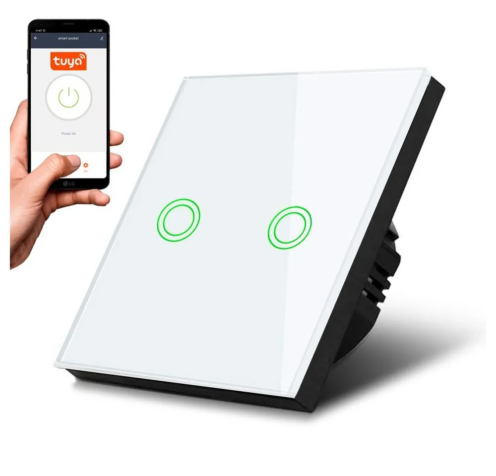 Maclean Smarter Lichtschalter, Steuerung über WiFi-App und Touch-Schalter