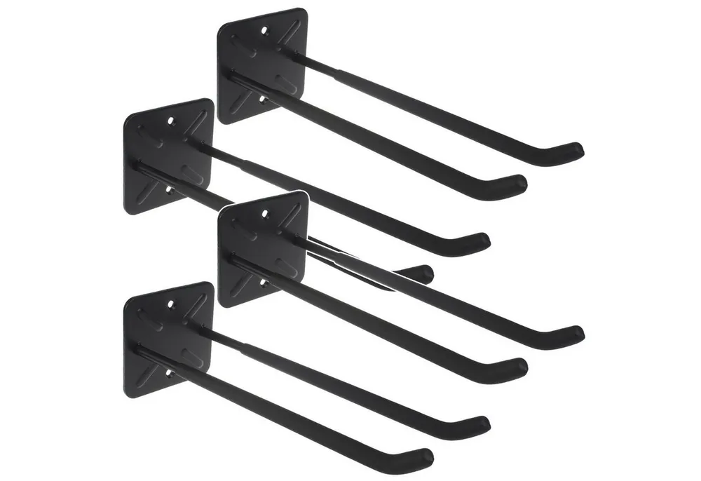 Maclean Wandhalterung MC-436 Wandhaken für Reifen, Räder & Garage, (4-tlg., Stahlhaken bis 70 kg für Fahrradreifen, Leiter)
