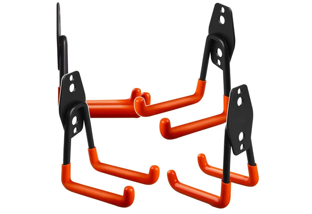 Maclean Wandhalterung MC-442 für Fahrrad, Reifen & Werkstatt, (4-tlg., Haken Werkzeughalter Schlauchhalter Garage Aufhänger 70kg)