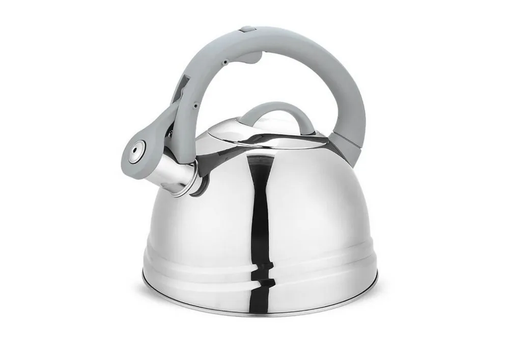 Maestro Wasserkocher MR-1304, Klassischer Herdkessel 2,5L Wasserkessel Silber/Grau