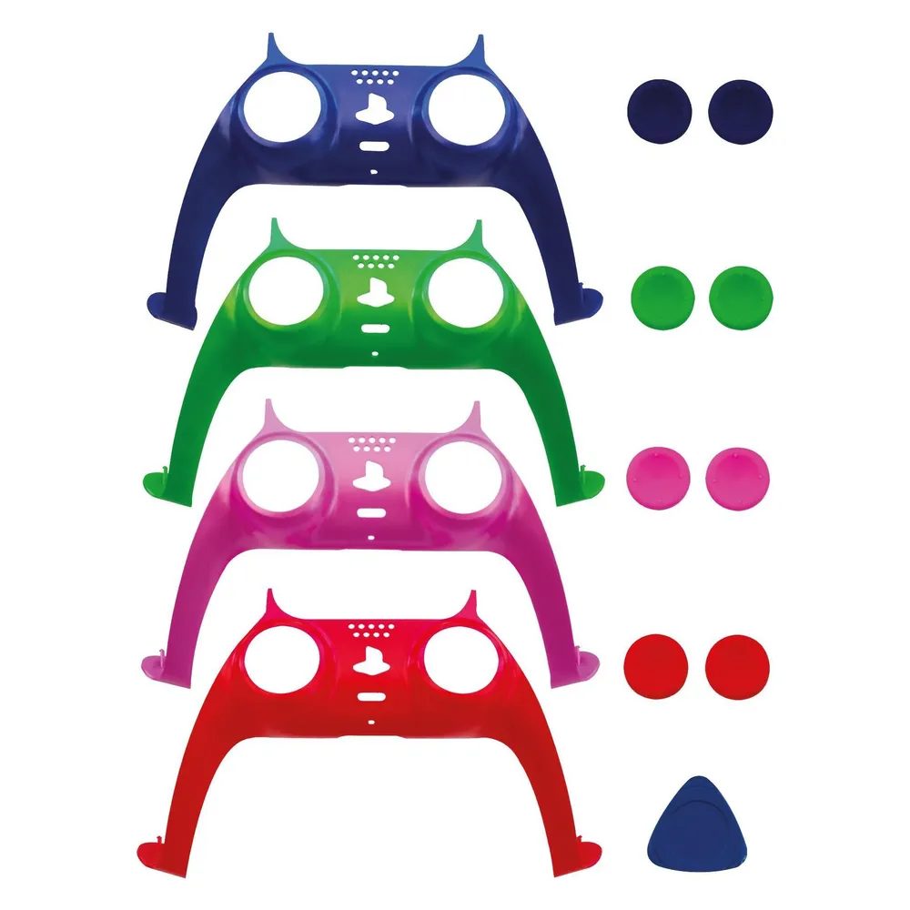 Magni IMP DualSense Controller-Styling-Kit (4 Stück) – Frontplattengehäuse und Daumengriffe (blau/grün/ros