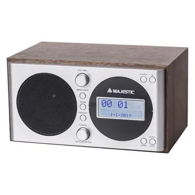 Majestic Neu WR-162 DAB-Digitalradio Silber, Holz