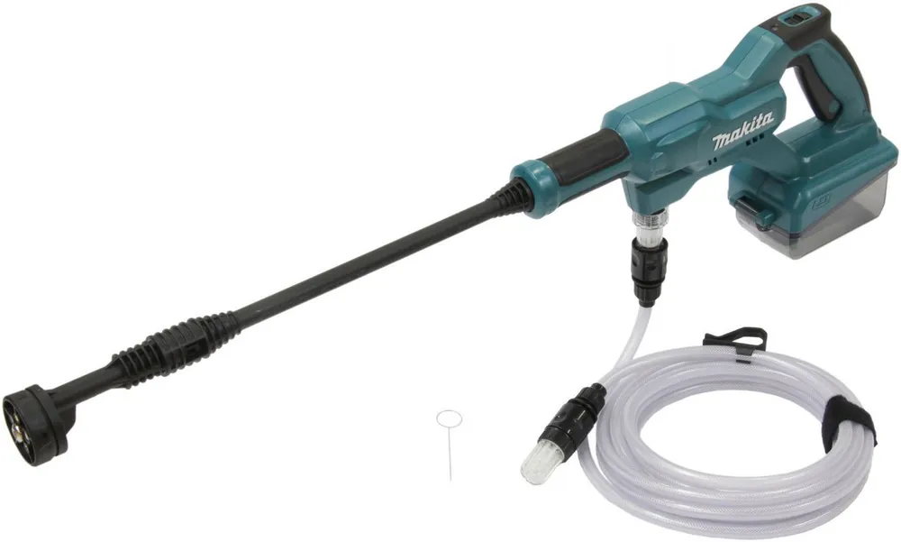 Makita Akku-Druckreiniger »DHW180«, Druck max: 24 bar, Fördermenge max: 150 l/h, (Leichter handgeführter Druckreiniger mit 8 oder 24 Bar Arbeitsdruck), 24 bar, 318 l/h, Edelstahl, 18V, Ohne Akku