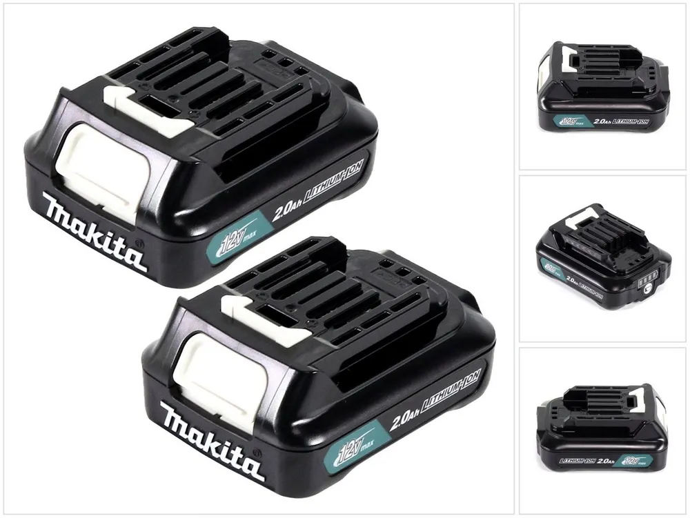 Makita Akku Power Set Li 12V mit 2x BL1021B Akku 2,0Ah (2x 197396-9) Akkupacks