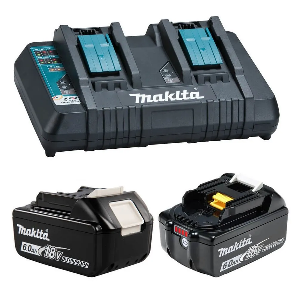 Makita Makita Akku Ladegerät Set DC18RD 2x BL18606AH 18V/6,0AH Elektroauto-Ladegerät