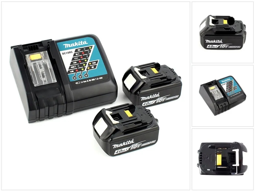 Makita Power Source Kit 18 V (197490-7) mit 2x BL1840B Akku 4,0 Ah Akkupacks