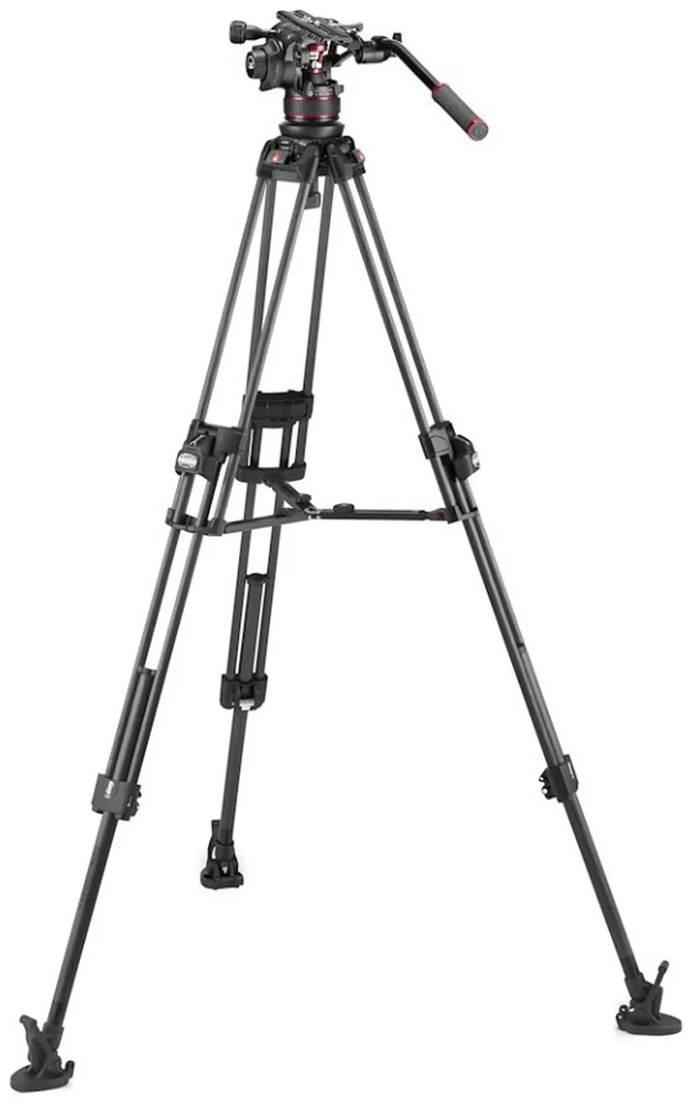 Manfrotto Videokopf Nitrotech 612 mit Stativ 645 Fast Twin Carbon