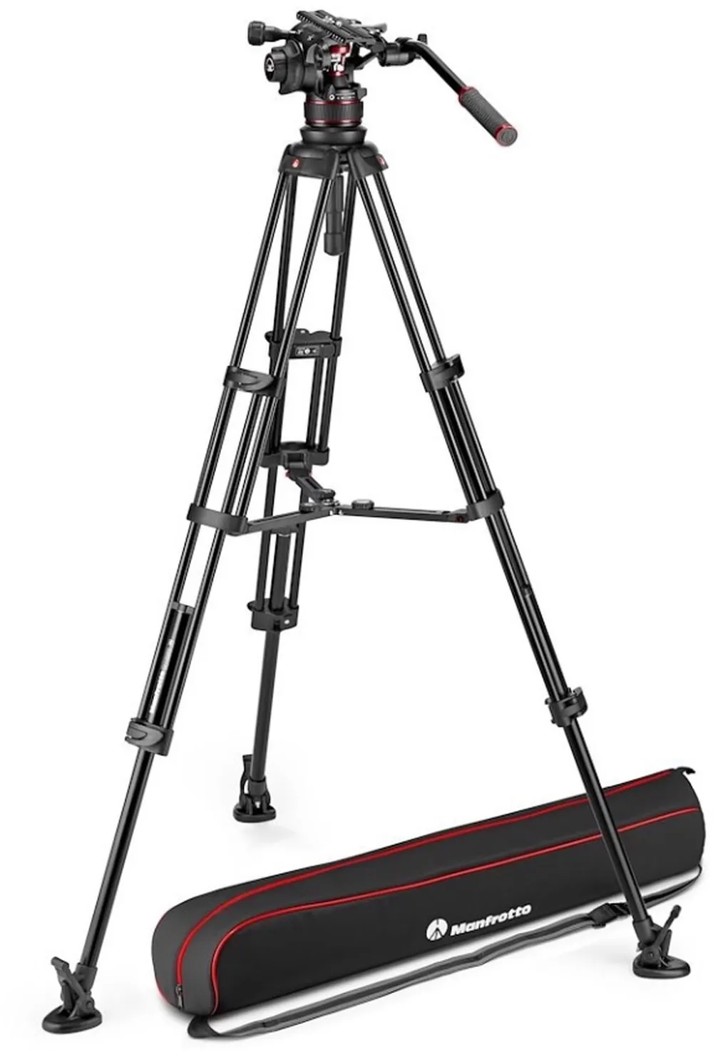 Manfrotto Nitrotech 612 Aluminium Video-Stativ mit Mittelspinne