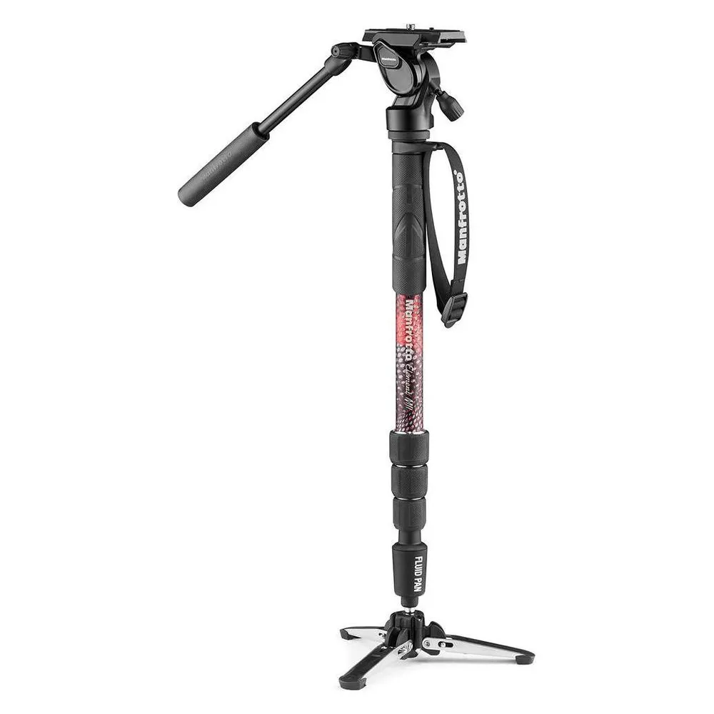 Monopod Manfrotto Element MII Aluminium Fluid Videokopf Klappbare Basis