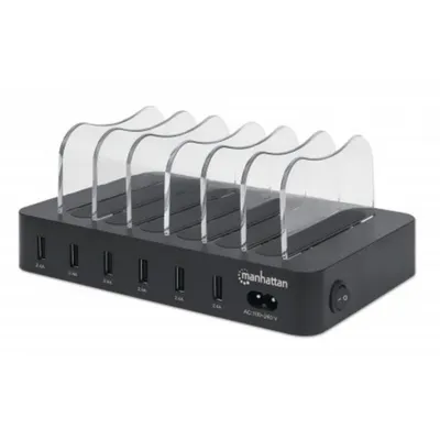 Steckdosenleiste Manhattan Ladestation 6 USB-A Ports Smart IC Schutz LED