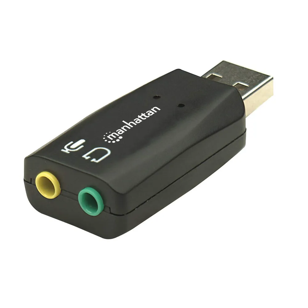 Audio-Adapter USB-A auf 3,5 mm Manhattan 5.1 Kanale schwarz