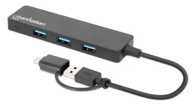 Hub Manhattan 4 Ports 5 Gbps USB 3.2 Gen 1 USB-C USB-A tragbar