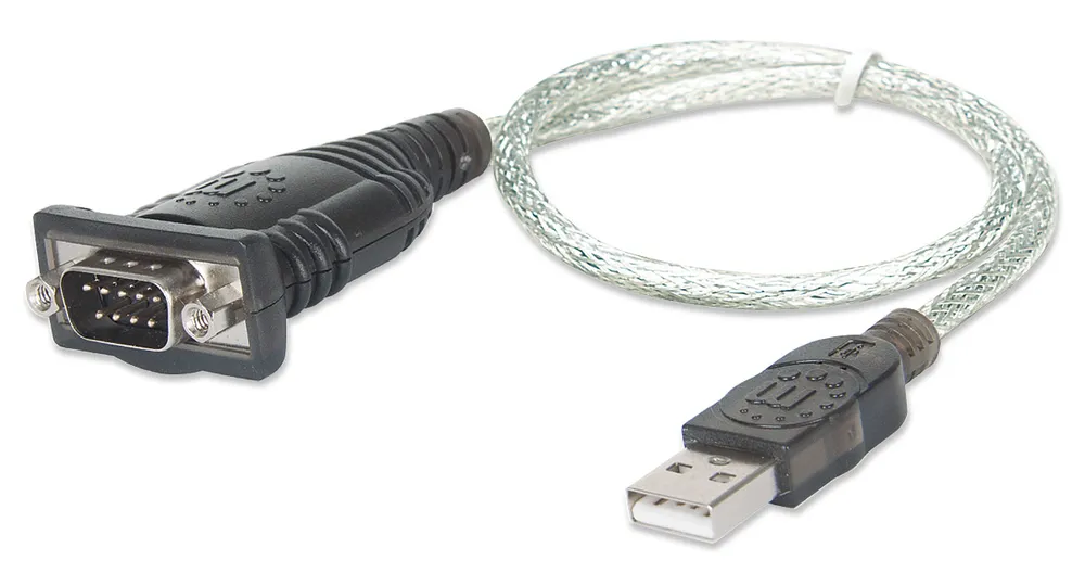 Konverter Manhattan USB zu Seriell DB-9 Schwarz Transparent 0