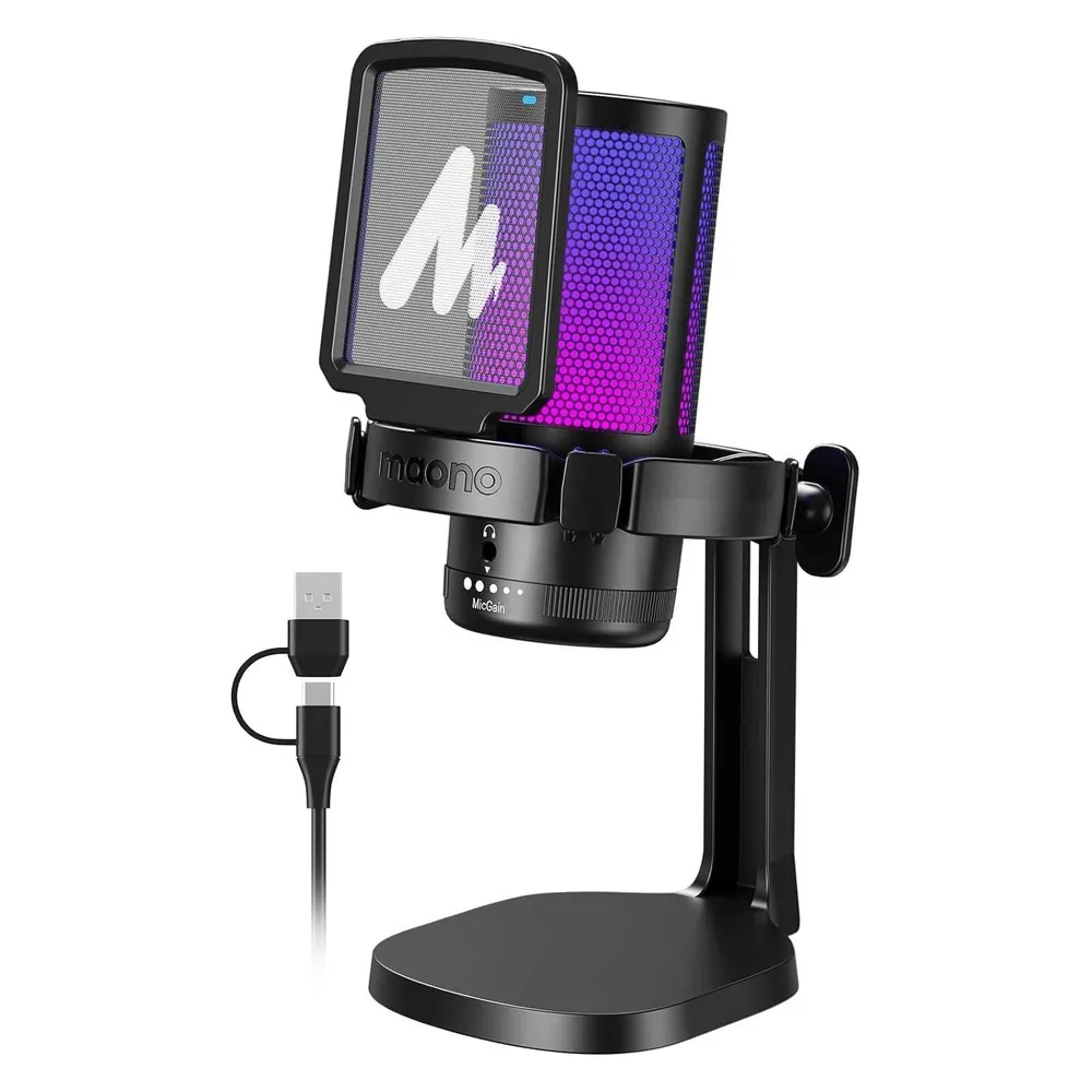 Mikrofon Maono DGM20 USB Kondensator Niere RGB Beleuchtung Gaming